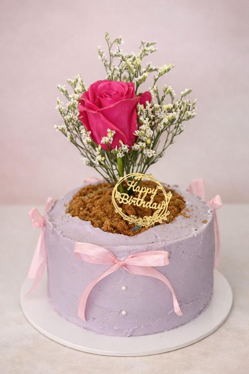 Floral rose birthday cake