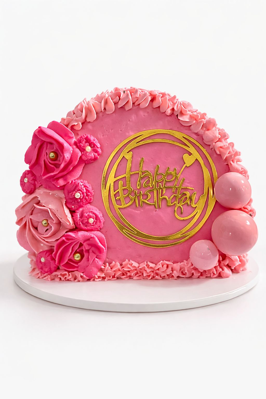 Pink rose birthday cake
